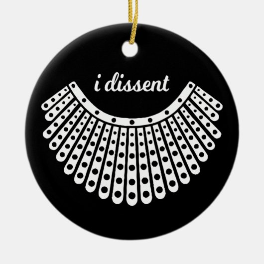 RBG Collar, Ruth Bader Ginsburg, I Dissent Keramik Ornament (Vorne)