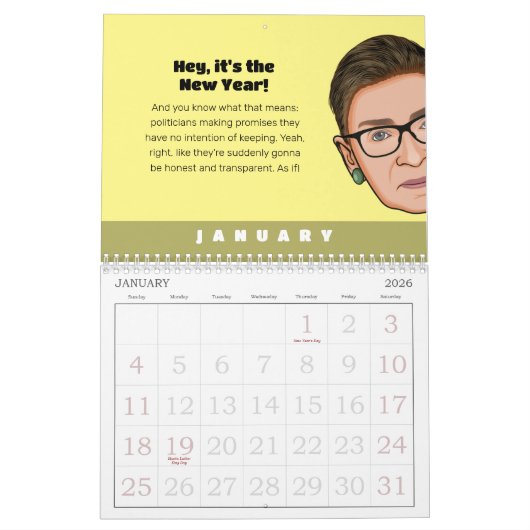 RBG Politischer Humor-Kalender Kalender (Jan 2026)