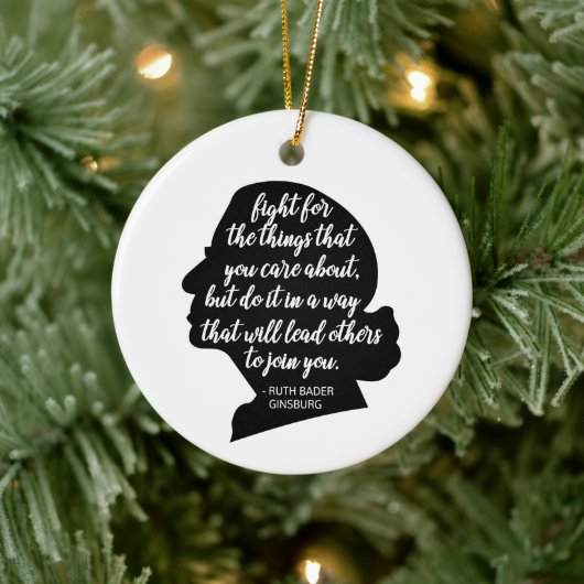 RBG Quotes, Ginsburg Zitat, Ruth Bader Ginsburg Keramik Ornament (Baum)