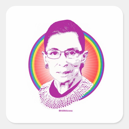 RBG Rainbow Justice Lila Quadratischer Aufkleber (Vorderseite)