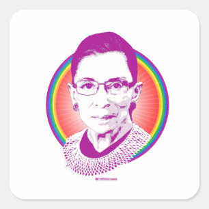 RBG Rainbow Justice Lila Quadratischer Aufkleber
