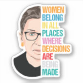 RBG, RBG Quotes, Ruth Bader Ginsburg Aufkleber (Vorderseite)