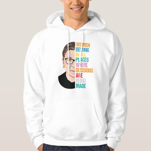 RBG, RBG Quotes, Ruth Bader Ginsburg Hoodie (Vorderseite)