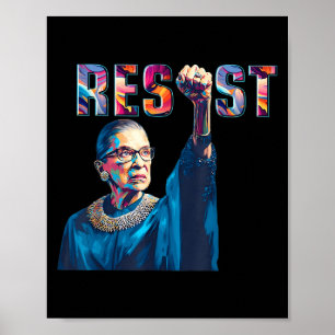 Rbg Resist Feminist Funny Zitat Poster