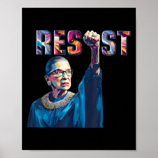 Rbg Resist Feminist Funny Zitat Poster (Vorne)