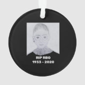 RBG RIP Ruth Bader Ginsburg Tribute to black Ornament (Rückseite)
