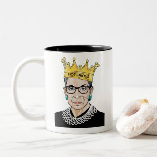 RBG Ruth Bader Ginsburg Feministischer Power Zweifarbige Tasse