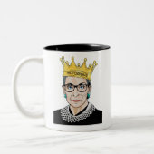 RBG Ruth Bader Ginsburg Feministischer Power Zweifarbige Tasse (Links)