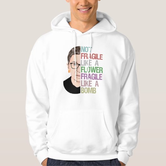 RBG Ruth Bader Ginsburg fragil wie eine Blume Hoodie (Vorderseite)