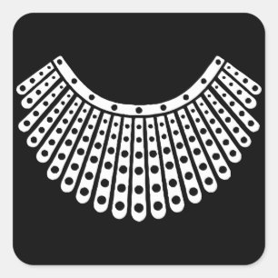 RBG Ruth Bader Ginsburg Glitzer Favorite Collar Quadratischer Aufkleber