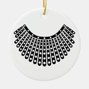 RBG, Ruth Bader Ginsburg, RBG-Kragen Keramik Ornament