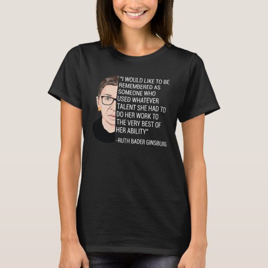 RBG Ruth Bader Ginsburg Tribut RIP T-Shirt (Vorderseite)