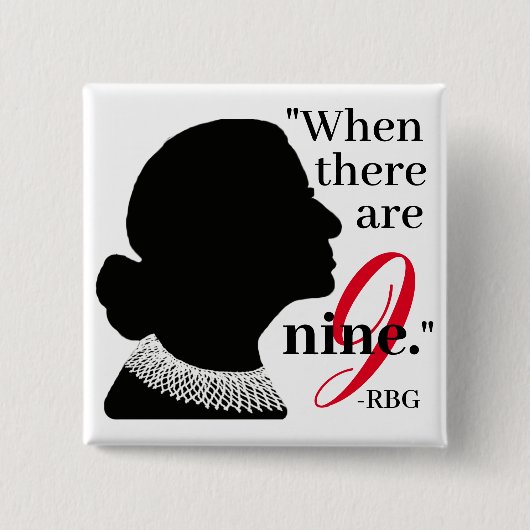 RBG-Silhouette, wenn es neun Anführungsschaltfläch Button (Vorderseite)