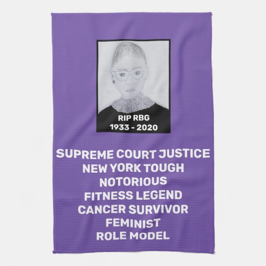 RBG Tribute NY Tough Lila Geschirrtuch (Vertikal)