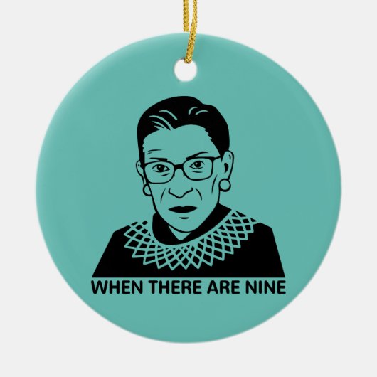 RBG-Zitat bei neun Keramik Ornament (Vorne)