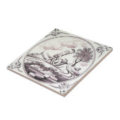 RBT04 Delft biblisches Mangan-rote Keramik-Fliese Fliese (Seite)