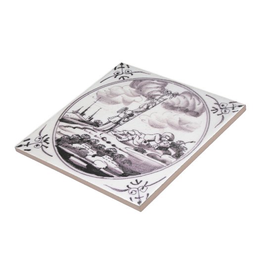 RBT11 Delft biblisches Mangan-rote Keramik-Fliese Fliese (Seite)