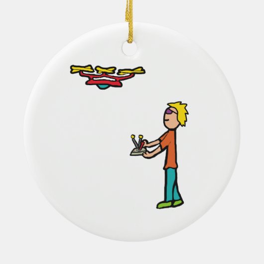 RC Drone Flying Keramik Ornament (Hinten)