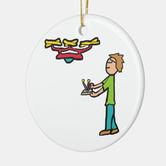 RC Drone Flying Keramik Ornament (Links)