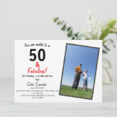 RC Flugzeug 50 und Fabulous 50 Geburtstag Einladung (Stehend Vorderseite)