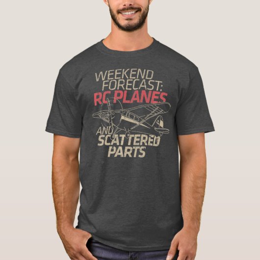 RC Flugzeug Gift Weekend Prognose RC Pilotmodell T-Shirt (Vorderseite)