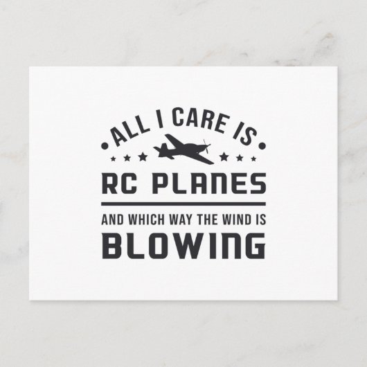 RC-Flugzeug Luftfahrt Pilot Alles, was ich kümmert Postkarte (Vorderseite)