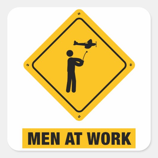 RC Flugzeug Quadratischer Aufkleber (Vorderseite)