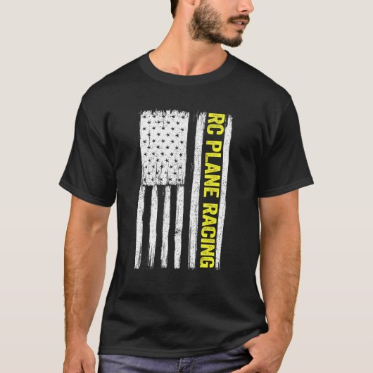 Rc Flugzeug Racing American Flag Radio Controlled T-Shirt (Vorderseite)