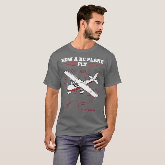 RC Flugzeug Remote Controlled Model Funny Diagramm T-Shirt (Vorne ganz)