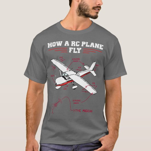 RC Flugzeug Remote Controlled Model Funny Diagramm T-Shirt (Vorderseite)