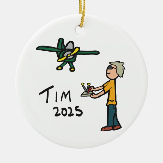 RC Flugzeug - Tim Keramik Ornament (Vorne)