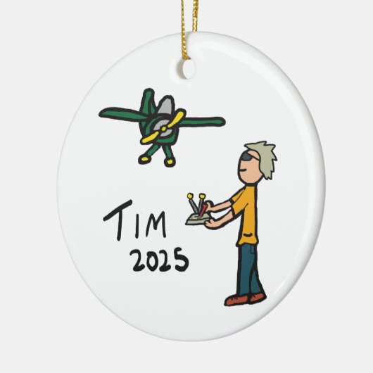 RC Flugzeug - Tim Keramik Ornament (Links)