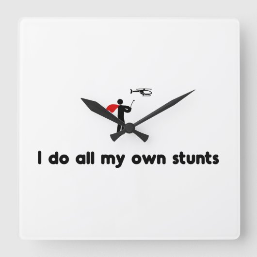 RC Helicopter Hero Quadratische Wanduhr (Vorderseite)