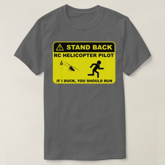 RC Hubschrauberpilot Zurück T-Shirt (Design vorne)