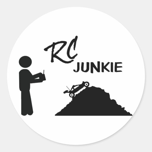 RC Junkie Runder Aufkleber (Vorderseite)