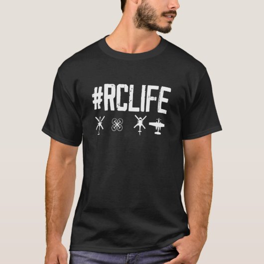 Rc Life Radio Controlled Airplanes Remote-Kontroll T-Shirt (Vorderseite)