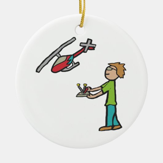 RC Modell Hubschrauber Flug Keramik Ornament (Vorne)