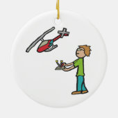 RC Modell Hubschrauber Flug Keramik Ornament (Hinten)