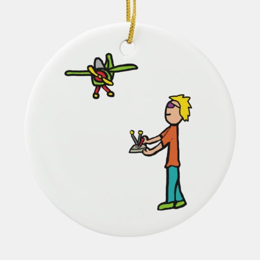 RC Modellflugzeug Flug Keramik Ornament (Vorne)