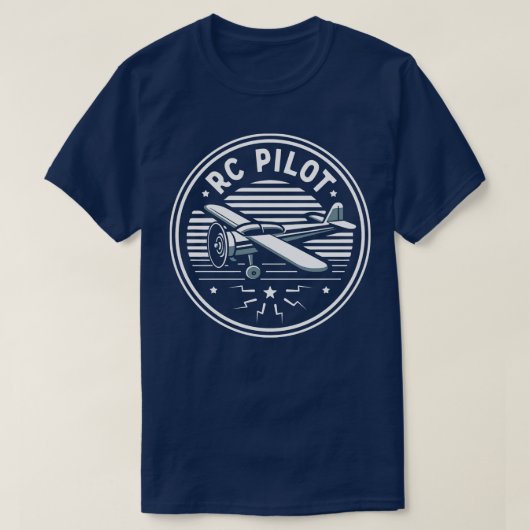 RC Pilot Fernflugzeug-Kontrolle T-Shirt (Design vorne)