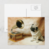RCA Mops-Hund Postkarte (Vorne/Hinten)