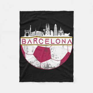 Rcelona City Skyline Soccer Sports Fans Cool  Fleecedecke
