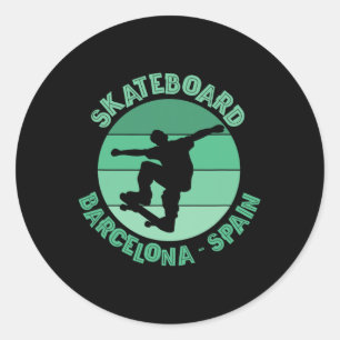 Rcelona Skateboarder Urne Skateboarding Runder Aufkleber