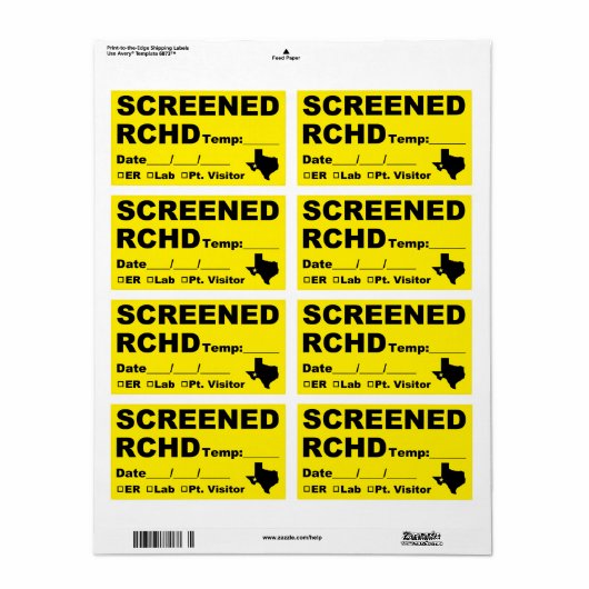 RCHD Screening-Labels (Vorne)