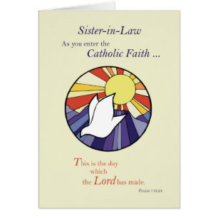 RCIA Dove Circle on Yellow, Sister-in-Law, Convert
