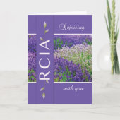 RCIA freuende Lavendel-Blumen Karte (Vorderseite)