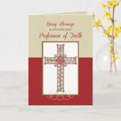 RCIA Segen auf Beruf des Glaubens, Kreuz auf Re Karte (Gelbe Blume)