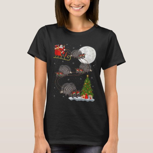 Rcune Santa Sleigh Flying Funny Magical Christmas  T-Shirt (Vorderseite)
