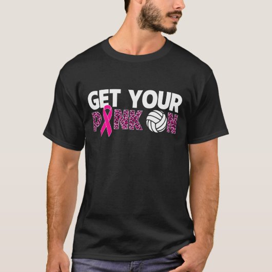 RD Brustkrebs Shirt, Volleyball Pink Ribbon Sur T-Shirt (Vorderseite)