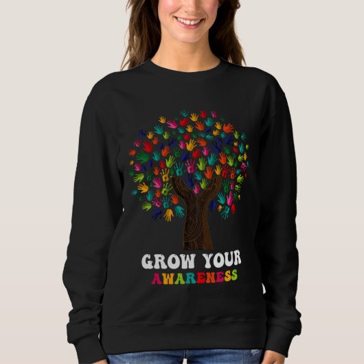 Rd Groove Your Awareness Autismus Awareness Rainbo Sweatshirt (Vorderseite)